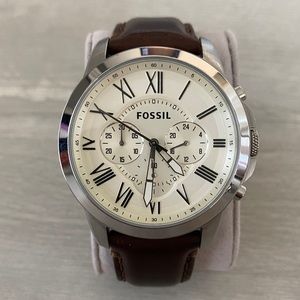 Fossil Chronograph Brown Leather Watch